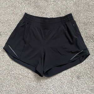 Lululemon Hotty Hot High Rise Lined Short 4” Black Size 8